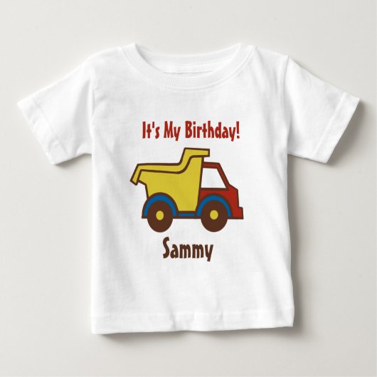 T-shirt Pour Bébé Camion de vidage de construction (Devant)