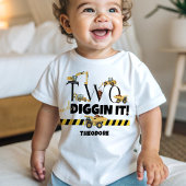 T-shirt Pour Bébé Camion de vidage de construction mignonne 2e anniv