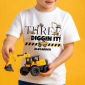 T-shirt Pour Bébé Camion de vidage de construction mignonne 3e anniv