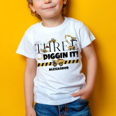 T-shirt Pour Bébé Camion de vidage de construction mignonne 3e anniv