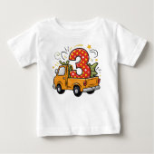T-shirt Pour Bébé Camion de vidage pour le 3e anniversaire (Devant)