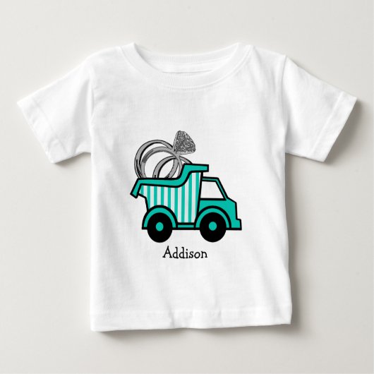 T-shirt Pour Bébé Camion de vidange de porte-anneau (Devant)