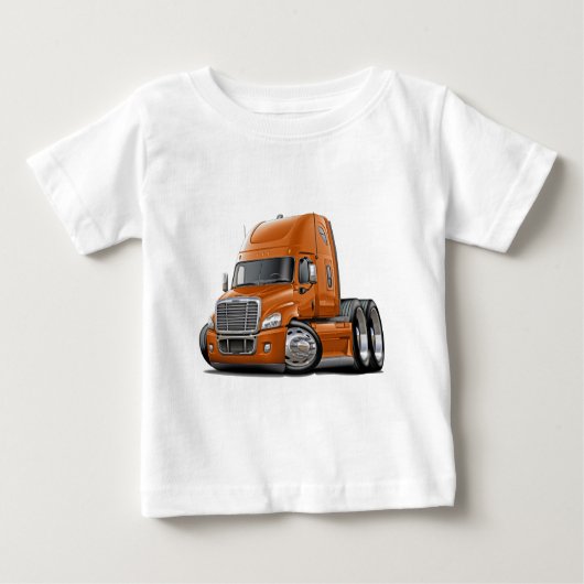 T-shirt Pour Bébé Camion d'orange de Freightliner Cascadia (Devant)