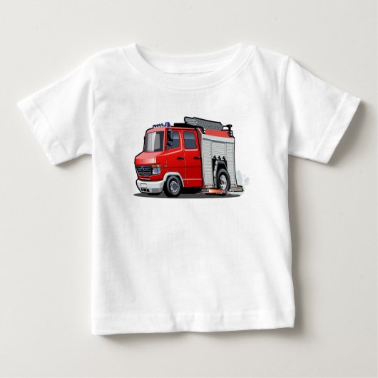 T-shirt Pour Bébé Camion-feu de dessin (Devant)