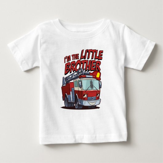 T-shirt Pour Bébé Camion-feu Little Brother (Devant)