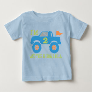 T-shirt Pour Bébé Camion Monster 2 Anniversaire
