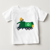T-shirt Pour Bébé Camion poubelle de recyclage (Devant)
