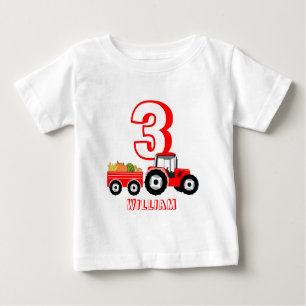 T-shirt Pour Bébé Camion rouge produit de la ferme d'anniversaire ga