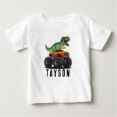 T-shirt Pour Bébé Camion T-Rex Dinosaur Monster (Devant)