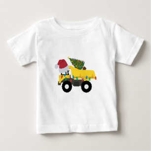 T-shirt Pour Bébé Camions de construction de Noël