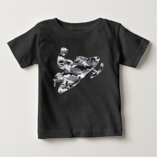 T-shirt Pour Bébé Camouflage gris Motoneige