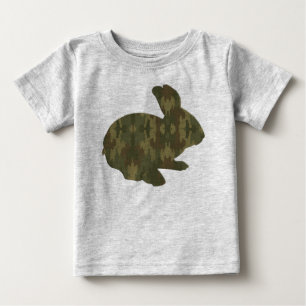T-shirt Pour Bébé Camouflage Silhouette Chemise lapin de Pâques