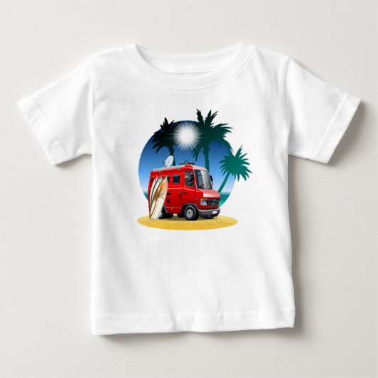 T-shirt Pour Bébé Camper de dessin (Devant)