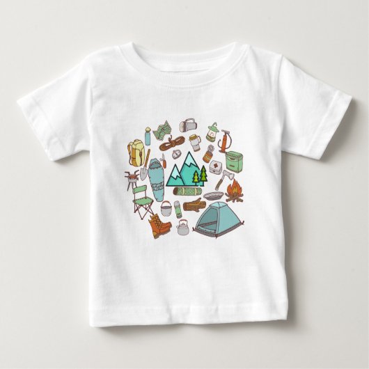 T-shirt Pour Bébé Camping, Randonnée, Aventure (Devant)