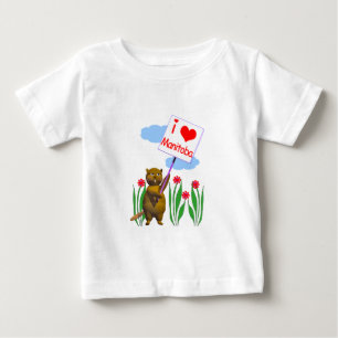 T-shirt Pour Bébé Canada Beaver Loves Manitoba
