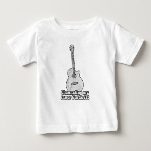 T-shirt Pour Bébé Canalisation de mon guitariste intérieur. retro no (Devant)