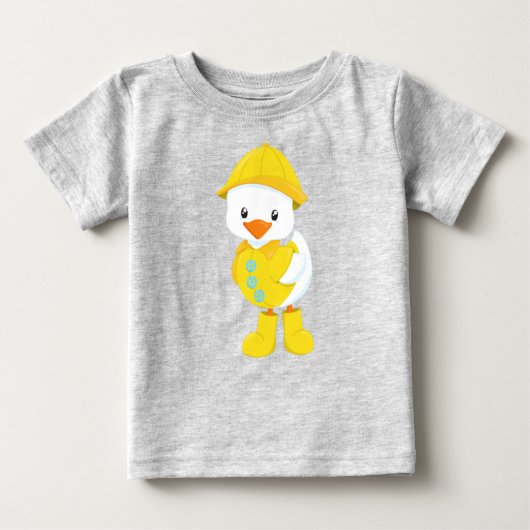 T-shirt Pour Bébé Canard, Bébé Canard, Canard Dans Le Manteau De Plu (Devant)