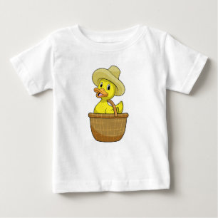 T-shirt Pour Bébé Canard comme fermier avec panier