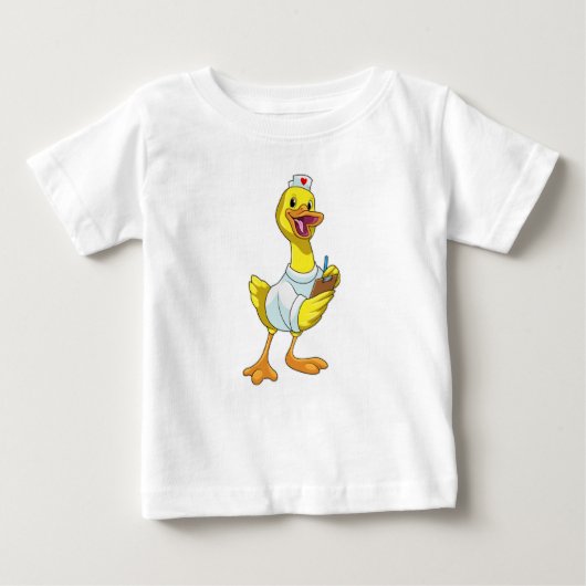 T-shirt Pour Bébé Canard comme infirmière avec coeur (Devant)