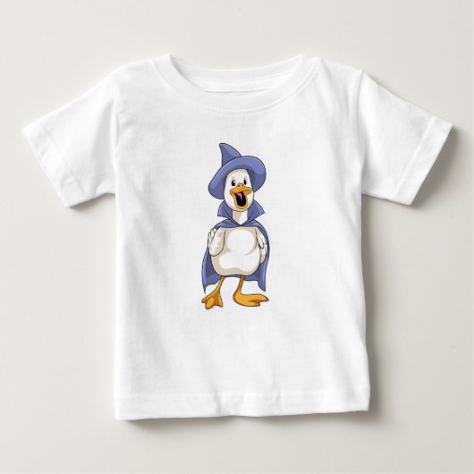 T-shirt Pour Bébé Canard comme sorcière avec Casquette (Devant)