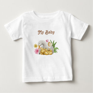 T-shirt Pour Bébé Canard d'aquarelle neutre par sexe avec Baby showe