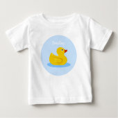 T-shirt Pour Bébé Canard en caoutchouc nage sur mesure (Devant)