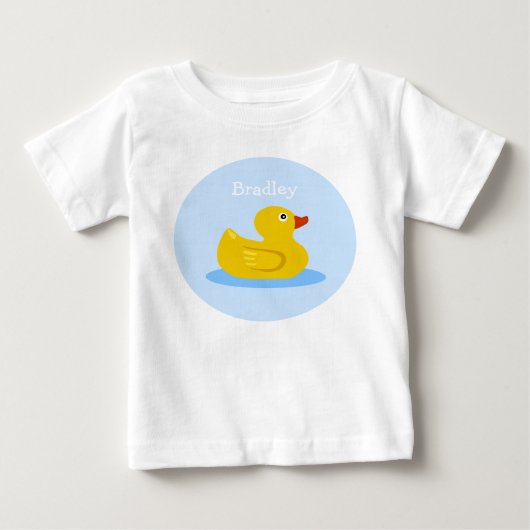 T-shirt Pour Bébé Canard en caoutchouc nage sur mesure (Devant)