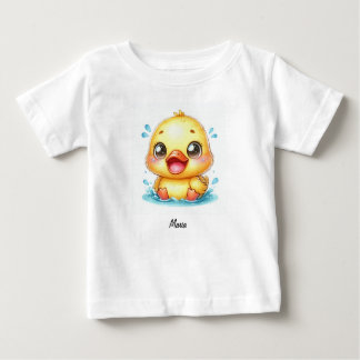 T-shirt Pour Bébé Canard jaune mignon