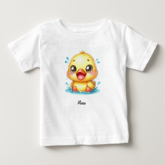 T-shirt Pour Bébé Canard jaune mignon (Devant)