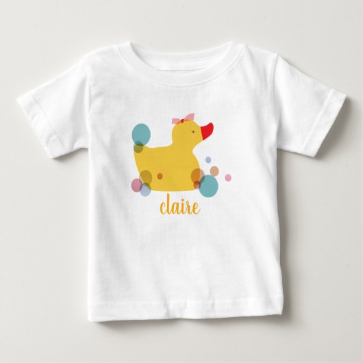 T-shirt Pour Bébé Canard jaune mignon Anniversaire (Devant)