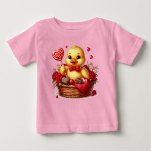T-shirt Pour Bébé Canard mignon/whimsique de la Saint-Valentin