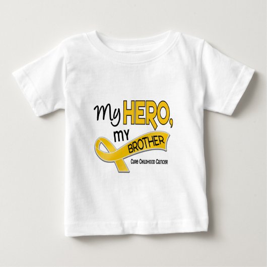 T-shirt Pour Bébé Cancer de l'enfance MON HÉROS MON FRÈRE 42 (Devant)