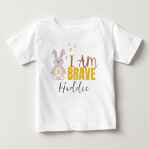 T-shirt Pour Bébé cancer de l'enfance. Nom personnalisé. courageux. 