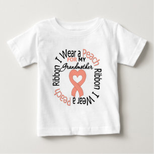 T-shirt Pour Bébé Cancer De L'utérus Je Porte Du Ruban De Pêche Po