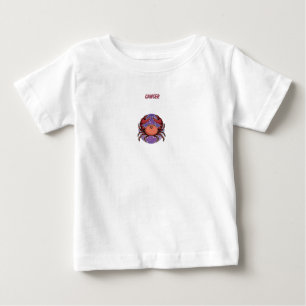 T-shirt Pour Bébé Cancer rose, zodiaque, impression signe du zodiaqu