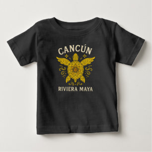 T-shirt Pour Bébé Cancun & Riviera Maya Vacances Tropicales Typo Rét