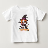 T-shirt Pour Bébé candyween - chatte sorcière halloween (Devant)