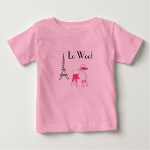 T-shirt Pour Bébé Caniche de Le Woof Pink à Paris
