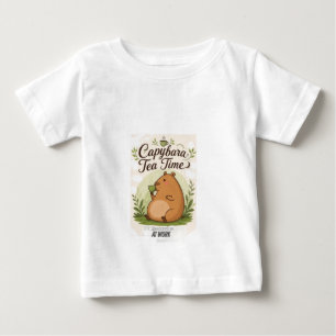 T-shirt Pour Bébé Capybara à l'heure du thé Capybara mignon buvant