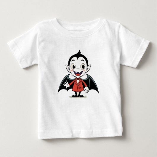 T-shirt Pour Bébé Caractère Vampire du dessin animé d'Halloween en r (Devant)