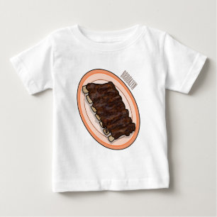 T-shirt Pour Bébé Caricature à côtes courtes
