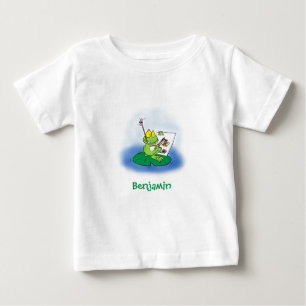 T-shirt Pour Bébé Caricature amusante de grenouille verte
