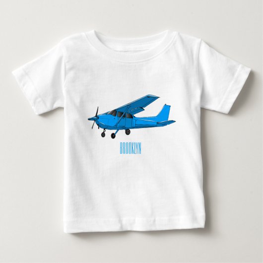 T-shirt Pour Bébé Caricature d'avion à voilure fixe (Devant)