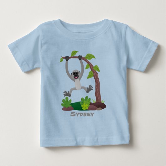 T-shirt Pour Bébé Caricature de bande de gibbon joyeux (Devant)