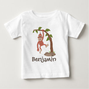 T-shirt Pour Bébé Caricature de bébé orangoutan drôle