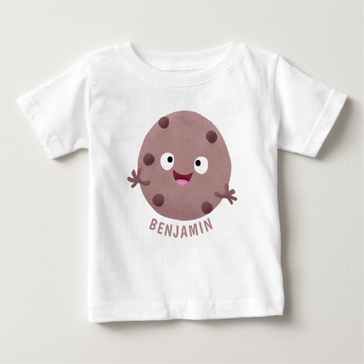 T-shirt Pour Bébé Caricature de biscuit à puce en chocolat (Devant)