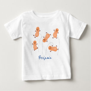 T-shirt Pour Bébé Caricature de cacahuètes joyeux sautillant