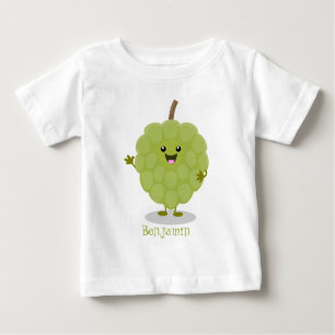 T-shirt Pour Bébé Caricature de chérimoya à la crème anglaise