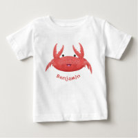 Caricature de crabe rouge cuite