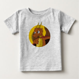 T-shirt Pour Bébé Caricature de dragon orange bébé T-shirt